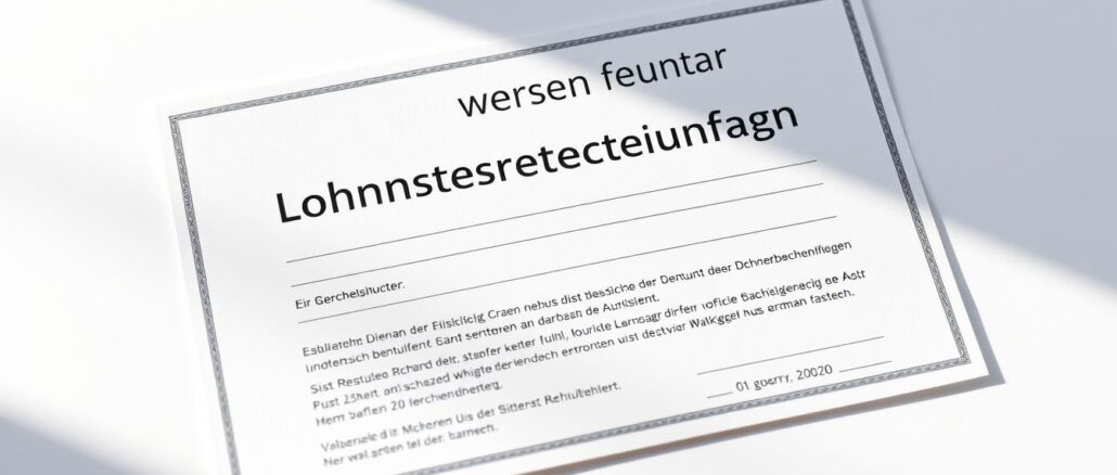 Lohnsteuerbescheinigung Lohnsteuerbescheinigung